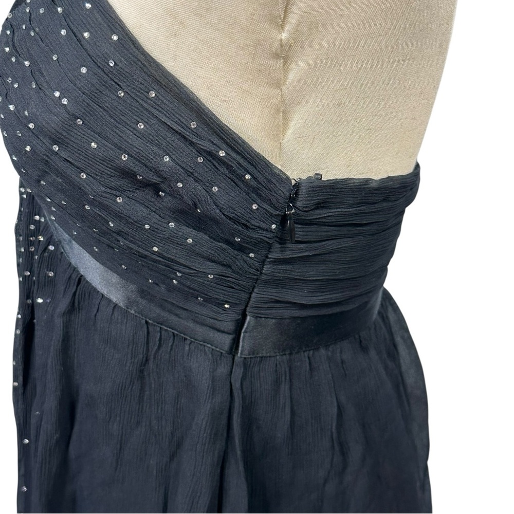 VTG Y2K Express Halter Babydoll Top 6 Rhinestone 100%‎ Silk Tank Retro Going Out - Picture 8 of 10